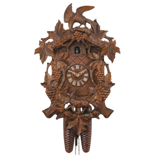 cuckoo clock with PREMIUM BIG CARVING WITH FOX AND RAVEN THEME