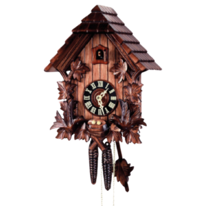 cuckoo clock with BIRDS NEST WITH THATCHED ROOF