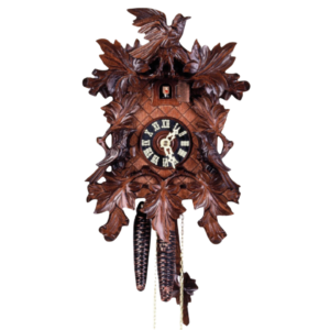 cuckoo clock with 3 BIRDS WITH 7 LEAVES CARVING