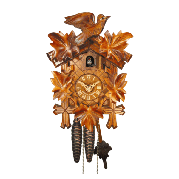 cuckoo clock with 5 LEAVES AND A BIRD